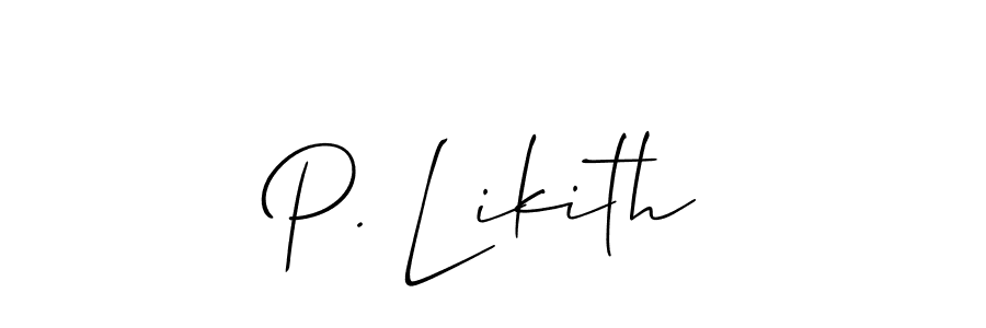 Design your own signature with our free online signature maker. With this signature software, you can create a handwritten (Allison_Script) signature for name P. Likith. P. Likith signature style 2 images and pictures png