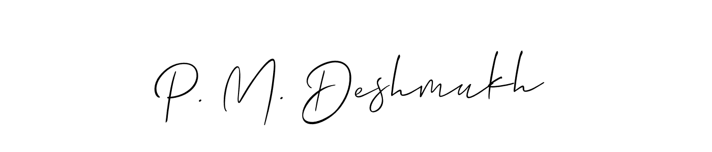 Also we have P. M. Deshmukh name is the best signature style. Create professional handwritten signature collection using Allison_Script autograph style. P. M. Deshmukh signature style 2 images and pictures png