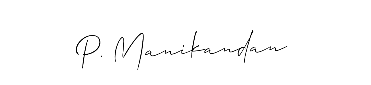 Make a beautiful signature design for name P. Manikandan. With this signature (Allison_Script) style, you can create a handwritten signature for free. P. Manikandan signature style 2 images and pictures png
