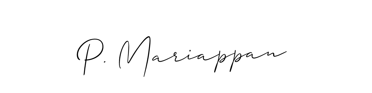 Make a beautiful signature design for name P. Mariappan. With this signature (Allison_Script) style, you can create a handwritten signature for free. P. Mariappan signature style 2 images and pictures png