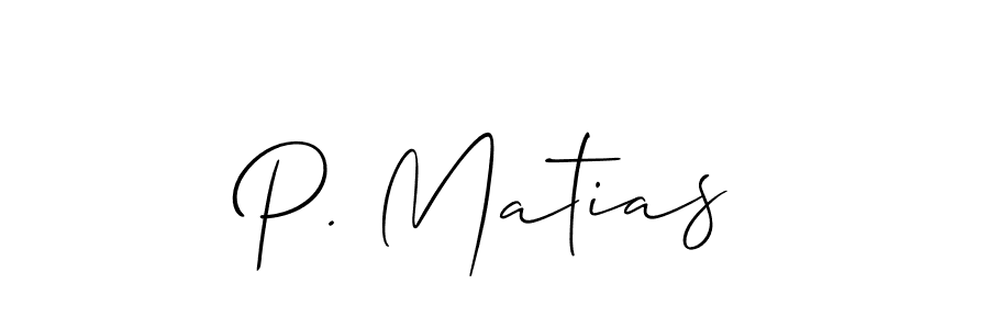 How to make P. Matias signature? Allison_Script is a professional autograph style. Create handwritten signature for P. Matias name. P. Matias signature style 2 images and pictures png