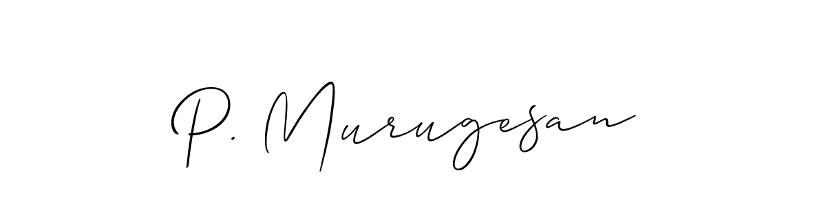 Use a signature maker to create a handwritten signature online. With this signature software, you can design (Allison_Script) your own signature for name P. Murugesan. P. Murugesan signature style 2 images and pictures png