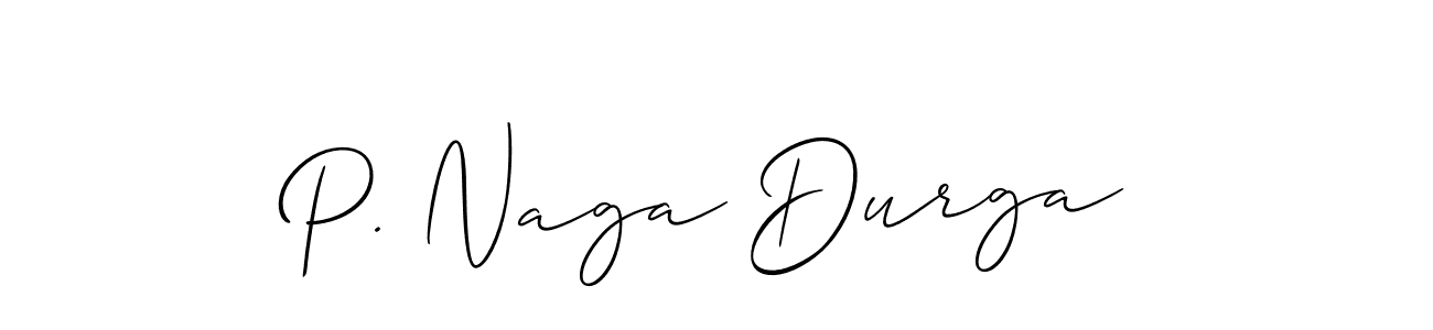 Also we have P. Naga Durga name is the best signature style. Create professional handwritten signature collection using Allison_Script autograph style. P. Naga Durga signature style 2 images and pictures png
