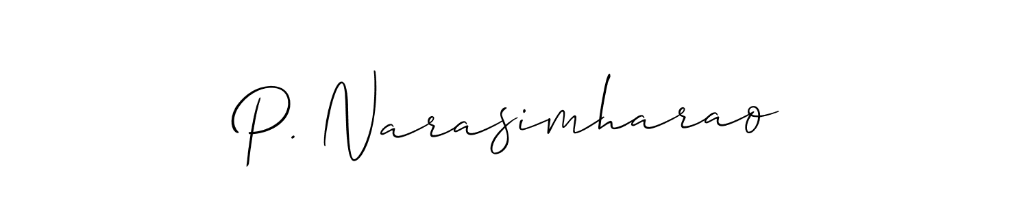 Similarly Allison_Script is the best handwritten signature design. Signature creator online .You can use it as an online autograph creator for name P. Narasimharao. P. Narasimharao signature style 2 images and pictures png