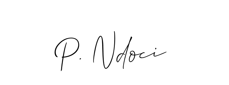 Create a beautiful signature design for name P. Ndoci. With this signature (Allison_Script) fonts, you can make a handwritten signature for free. P. Ndoci signature style 2 images and pictures png