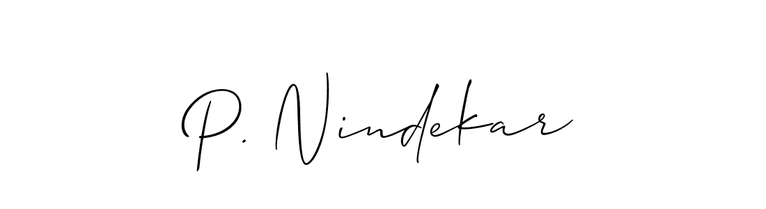 Also You can easily find your signature by using the search form. We will create P. Nindekar name handwritten signature images for you free of cost using Allison_Script sign style. P. Nindekar signature style 2 images and pictures png