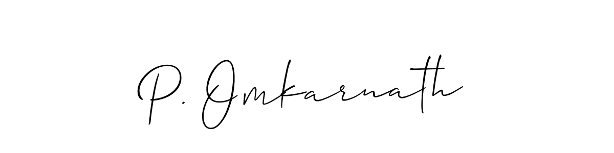 Make a beautiful signature design for name P. Omkarnath. With this signature (Allison_Script) style, you can create a handwritten signature for free. P. Omkarnath signature style 2 images and pictures png