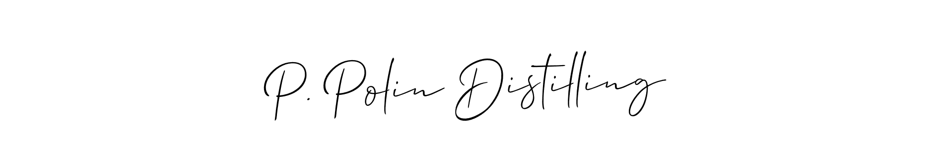 How to Draw P. Polin Distilling signature style? Allison_Script is a latest design signature styles for name P. Polin Distilling. P. Polin Distilling signature style 2 images and pictures png