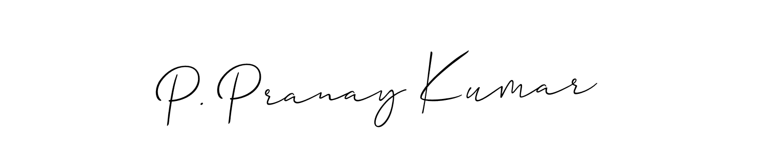 How to make P. Pranay Kumar name signature. Use Allison_Script style for creating short signs online. This is the latest handwritten sign. P. Pranay Kumar signature style 2 images and pictures png