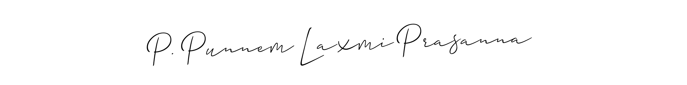 How to Draw P. Punnem Laxmi Prasanna signature style? Allison_Script is a latest design signature styles for name P. Punnem Laxmi Prasanna. P. Punnem Laxmi Prasanna signature style 2 images and pictures png