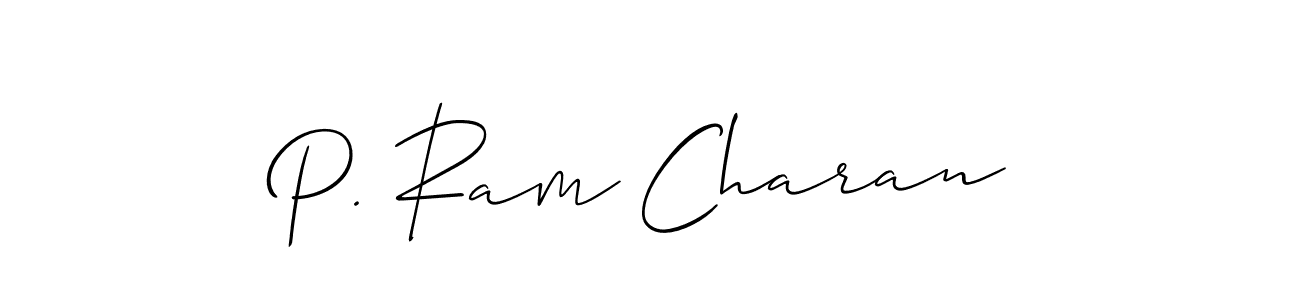 How to make P. Ram Charan signature? Allison_Script is a professional autograph style. Create handwritten signature for P. Ram Charan name. P. Ram Charan signature style 2 images and pictures png