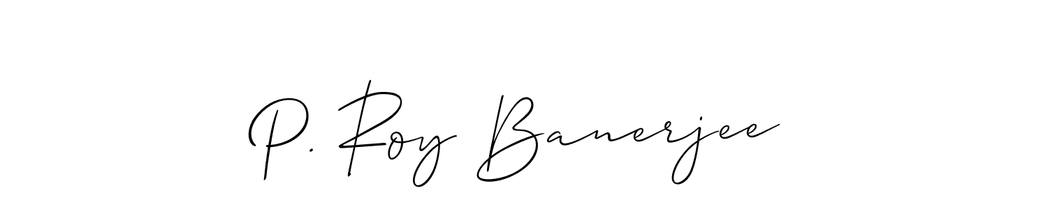 This is the best signature style for the P. Roy Banerjee name. Also you like these signature font (Allison_Script). Mix name signature. P. Roy Banerjee signature style 2 images and pictures png