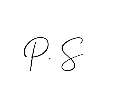 The best way (Allison_Script) to make a short signature is to pick only two or three words in your name. The name P. S include a total of six letters. For converting this name. P. S signature style 2 images and pictures png