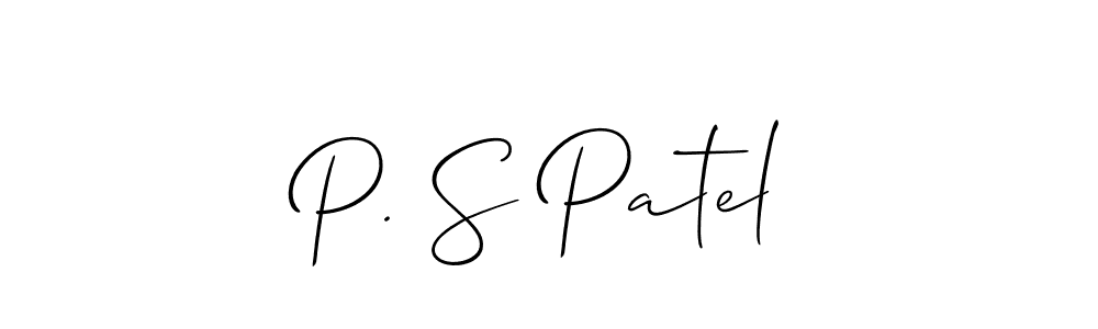 How to Draw P. S Patel signature style? Allison_Script is a latest design signature styles for name P. S Patel. P. S Patel signature style 2 images and pictures png