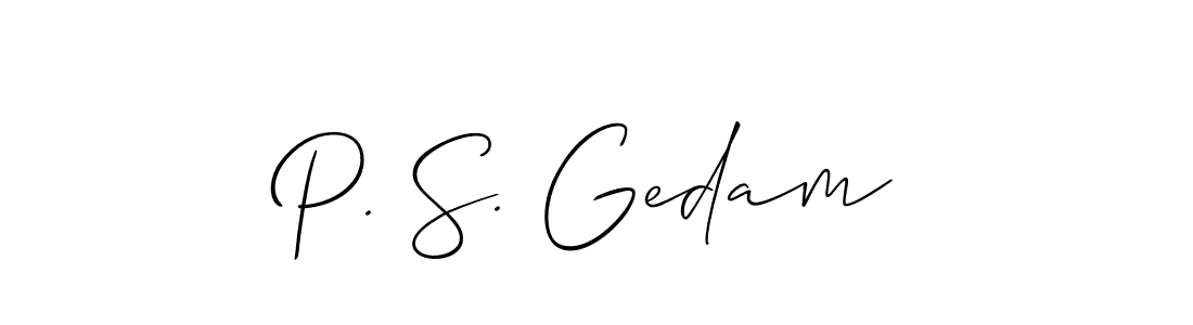 How to make P. S. Gedam name signature. Use Allison_Script style for creating short signs online. This is the latest handwritten sign. P. S. Gedam signature style 2 images and pictures png