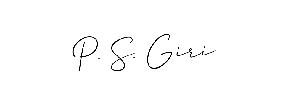 P. S. Giri stylish signature style. Best Handwritten Sign (Allison_Script) for my name. Handwritten Signature Collection Ideas for my name P. S. Giri. P. S. Giri signature style 2 images and pictures png