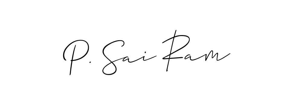 Also You can easily find your signature by using the search form. We will create P. Sai Ram name handwritten signature images for you free of cost using Allison_Script sign style. P. Sai Ram signature style 2 images and pictures png