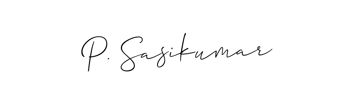 Also we have P. Sasikumar name is the best signature style. Create professional handwritten signature collection using Allison_Script autograph style. P. Sasikumar signature style 2 images and pictures png