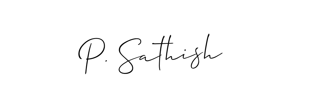 How to make P. Sathish name signature. Use Allison_Script style for creating short signs online. This is the latest handwritten sign. P. Sathish signature style 2 images and pictures png