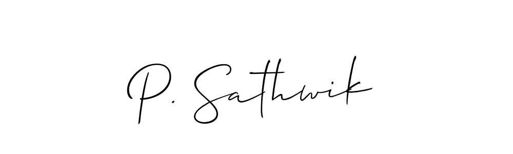 This is the best signature style for the P. Sathwik name. Also you like these signature font (Allison_Script). Mix name signature. P. Sathwik signature style 2 images and pictures png