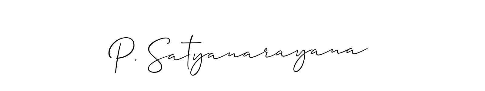 You should practise on your own different ways (Allison_Script) to write your name (P. Satyanarayana) in signature. don't let someone else do it for you. P. Satyanarayana signature style 2 images and pictures png