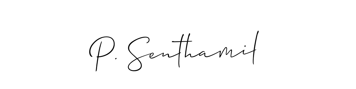 Also we have P. Senthamil name is the best signature style. Create professional handwritten signature collection using Allison_Script autograph style. P. Senthamil signature style 2 images and pictures png