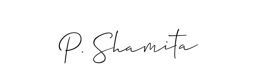 Once you've used our free online signature maker to create your best signature Allison_Script style, it's time to enjoy all of the benefits that P. Shamita name signing documents. P. Shamita signature style 2 images and pictures png