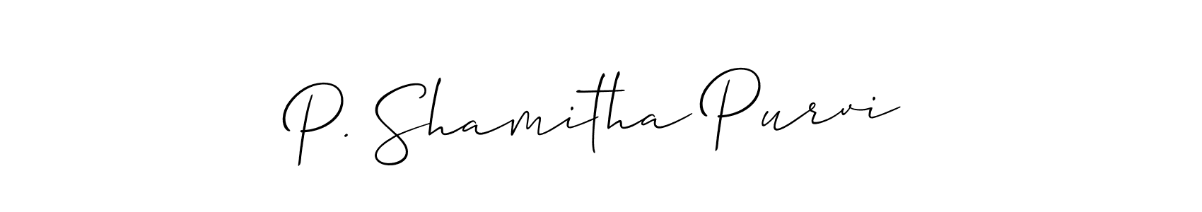 P. Shamitha Purvi stylish signature style. Best Handwritten Sign (Allison_Script) for my name. Handwritten Signature Collection Ideas for my name P. Shamitha Purvi. P. Shamitha Purvi signature style 2 images and pictures png