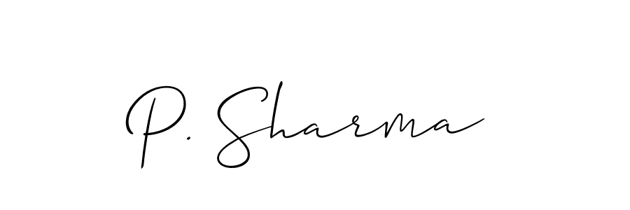 How to make P. Sharma signature? Allison_Script is a professional autograph style. Create handwritten signature for P. Sharma name. P. Sharma signature style 2 images and pictures png