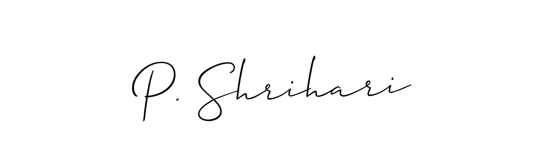 How to make P. Shrihari name signature. Use Allison_Script style for creating short signs online. This is the latest handwritten sign. P. Shrihari signature style 2 images and pictures png