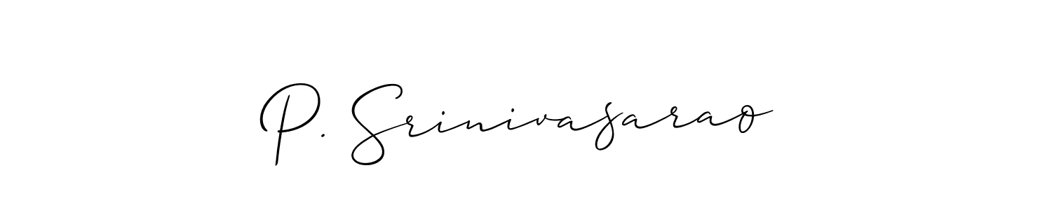 if you are searching for the best signature style for your name P. Srinivasarao. so please give up your signature search. here we have designed multiple signature styles  using Allison_Script. P. Srinivasarao signature style 2 images and pictures png