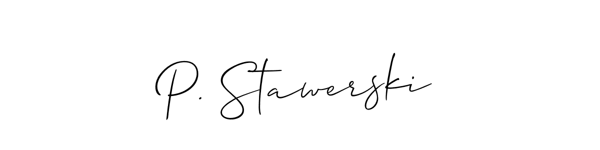 Create a beautiful signature design for name P. Stawerski. With this signature (Allison_Script) fonts, you can make a handwritten signature for free. P. Stawerski signature style 2 images and pictures png