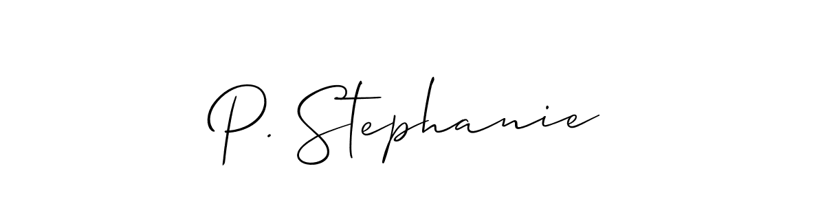 You should practise on your own different ways (Allison_Script) to write your name (P. Stephanie) in signature. don't let someone else do it for you. P. Stephanie signature style 2 images and pictures png