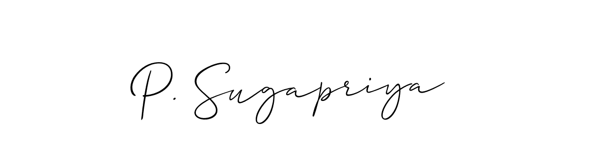 How to make P. Sugapriya signature? Allison_Script is a professional autograph style. Create handwritten signature for P. Sugapriya name. P. Sugapriya signature style 2 images and pictures png