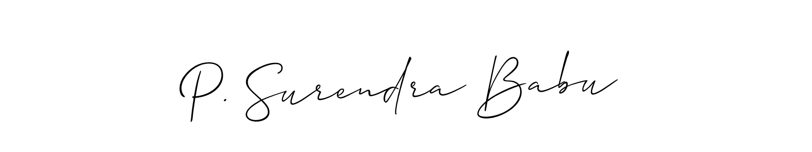 You should practise on your own different ways (Allison_Script) to write your name (P. Surendra Babu) in signature. don't let someone else do it for you. P. Surendra Babu signature style 2 images and pictures png