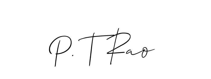 if you are searching for the best signature style for your name P. T Rao. so please give up your signature search. here we have designed multiple signature styles  using Allison_Script. P. T Rao signature style 2 images and pictures png