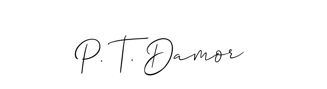 Also we have P. T. Damor name is the best signature style. Create professional handwritten signature collection using Allison_Script autograph style. P. T. Damor signature style 2 images and pictures png