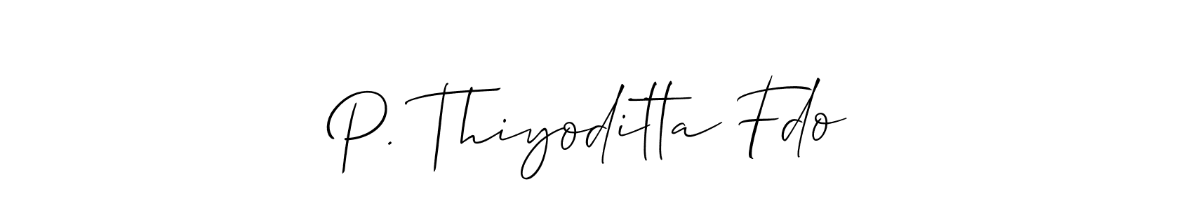 Make a beautiful signature design for name P. Thiyoditta Fdo. With this signature (Allison_Script) style, you can create a handwritten signature for free. P. Thiyoditta Fdo signature style 2 images and pictures png