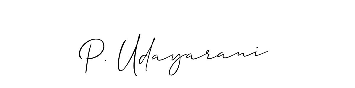 How to Draw P. Udayarani signature style? Allison_Script is a latest design signature styles for name P. Udayarani. P. Udayarani signature style 2 images and pictures png