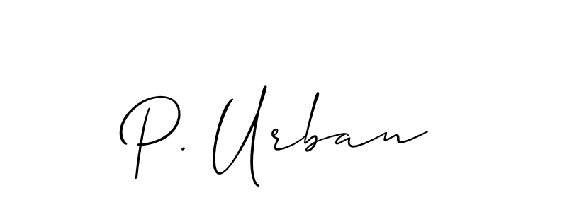 Also we have P. Urban name is the best signature style. Create professional handwritten signature collection using Allison_Script autograph style. P. Urban signature style 2 images and pictures png