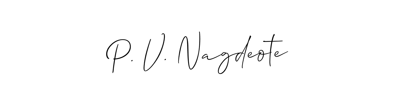 Best and Professional Signature Style for P. V. Nagdeote. Allison_Script Best Signature Style Collection. P. V. Nagdeote signature style 2 images and pictures png