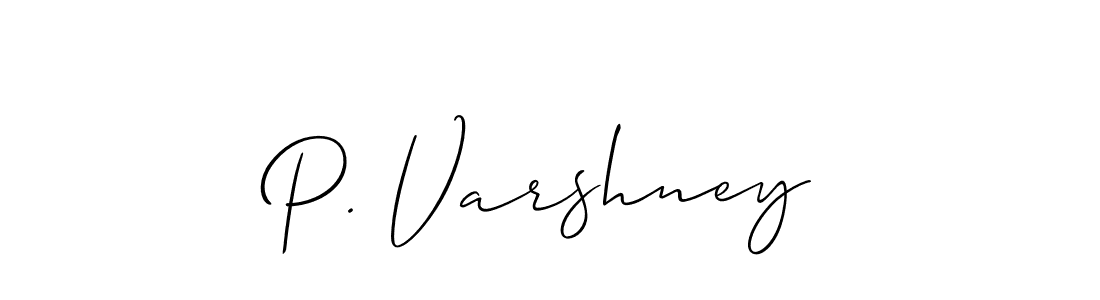 Create a beautiful signature design for name P. Varshney. With this signature (Allison_Script) fonts, you can make a handwritten signature for free. P. Varshney signature style 2 images and pictures png