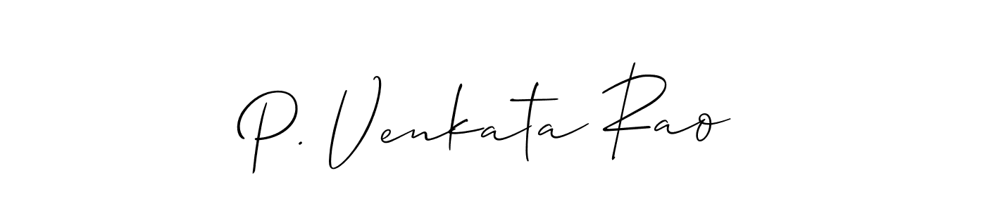 Make a beautiful signature design for name P. Venkata Rao. With this signature (Allison_Script) style, you can create a handwritten signature for free. P. Venkata Rao signature style 2 images and pictures png
