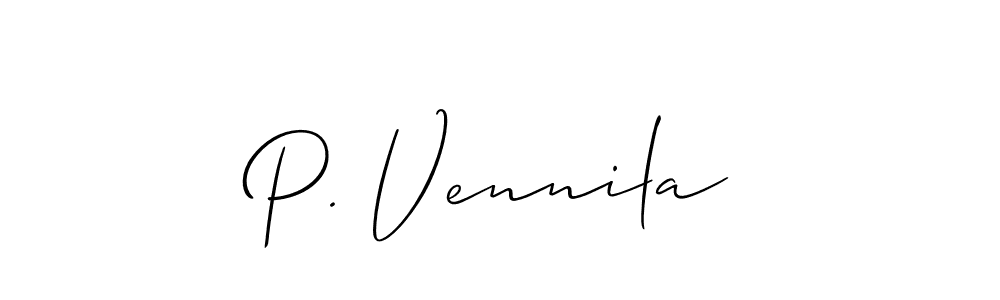 How to make P. Vennila signature? Allison_Script is a professional autograph style. Create handwritten signature for P. Vennila name. P. Vennila signature style 2 images and pictures png