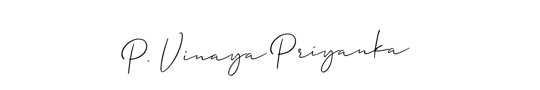 You should practise on your own different ways (Allison_Script) to write your name (P. Vinaya Priyanka) in signature. don't let someone else do it for you. P. Vinaya Priyanka signature style 2 images and pictures png