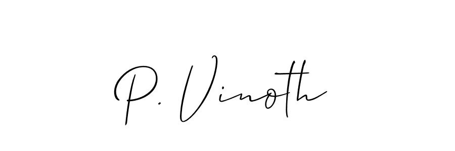 Design your own signature with our free online signature maker. With this signature software, you can create a handwritten (Allison_Script) signature for name P. Vinoth. P. Vinoth signature style 2 images and pictures png