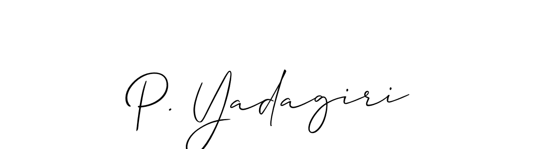 P. Yadagiri stylish signature style. Best Handwritten Sign (Allison_Script) for my name. Handwritten Signature Collection Ideas for my name P. Yadagiri. P. Yadagiri signature style 2 images and pictures png