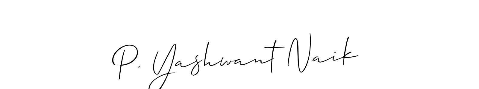 Design your own signature with our free online signature maker. With this signature software, you can create a handwritten (Allison_Script) signature for name P. Yashwant Naik. P. Yashwant Naik signature style 2 images and pictures png