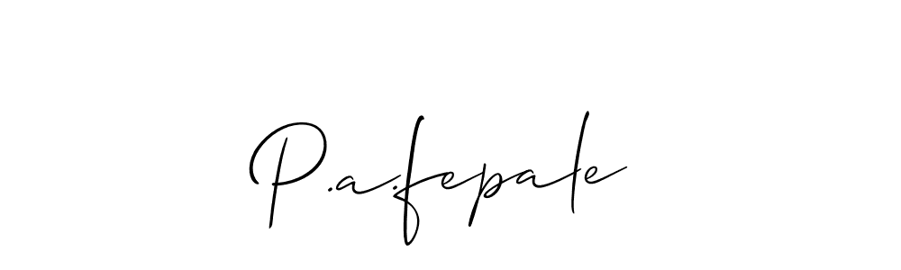 How to make P.a.fepale signature? Allison_Script is a professional autograph style. Create handwritten signature for P.a.fepale name. P.a.fepale signature style 2 images and pictures png