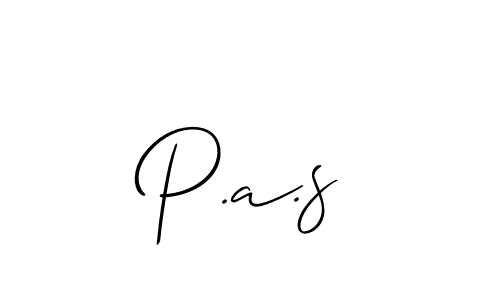 You should practise on your own different ways (Allison_Script) to write your name (P.a.s) in signature. don't let someone else do it for you. P.a.s signature style 2 images and pictures png